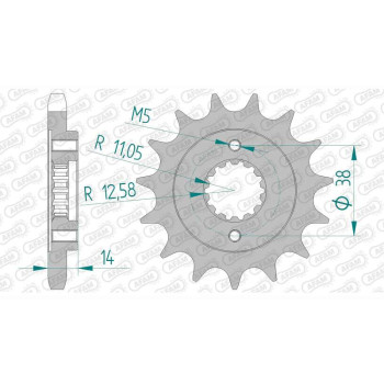 Pignon AFAM 15 dents pas 530 type 46602 Cagiva E 900 ie Elefant D