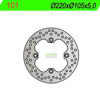 Disque de frein arrière NG 101 Honda PANTHEON, HORNET, CBR600F / Triumph STREET TRIPLE, DAYTONA Disque de frein arrière NG 101 Honda PANTHEON, HORNET, CBR600F / Triumph STREET TRIPLE, DAYTONA