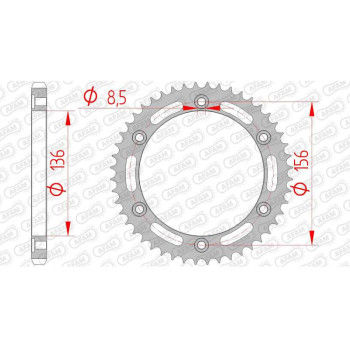 AFAM steel crown 48 teeth not 428 type 92213 AJP PR3 125 Enduro