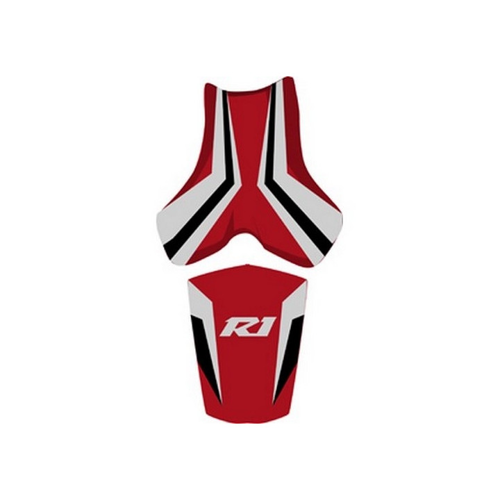 Housse de selle Bagster (2183A) Rouge Fonce/Noir/Gris Clair/Lettres Grises Claires Yamaha YZF-R1 06 Housse de selle Bagster (2183A) Rouge Fonce/Noir/Gris Clair/Lettres Grises Claires Yamaha YZF-R1 06