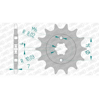 Pignon AFAM 14 dents pas 520 type 73203 KTM 125 Duke