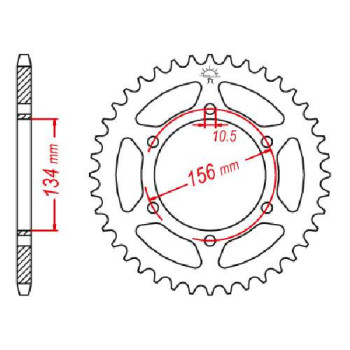 Couronne acier JT 41 dents pas 520 type 472