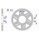 Couronne alu AFAM 43 dents pas 520 type 17606 Couronne alu AFAM 43 dents pas 520 type 17606