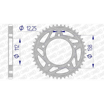 Couronne alu AFAM 45 dents pas 525 type 11613 Honda CB 600 F Hornet