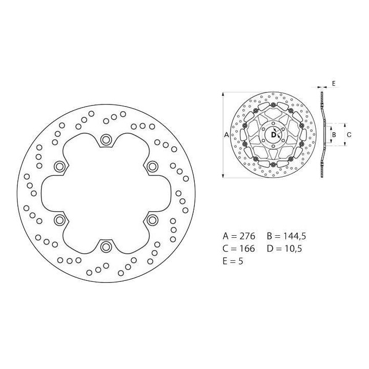 Brembo Oro Series front brake disc 68B407E9 Honda TRANSALP 600 VFR400/750 CBR600F/F2
