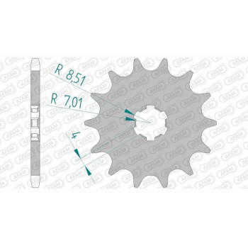 Pignon AFAM 15 dents pas 420 type 24101 Kawasaki AE 80