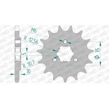 Pignon AFAM 15 dents pas 525 type 22602 Suzuki DR650SE