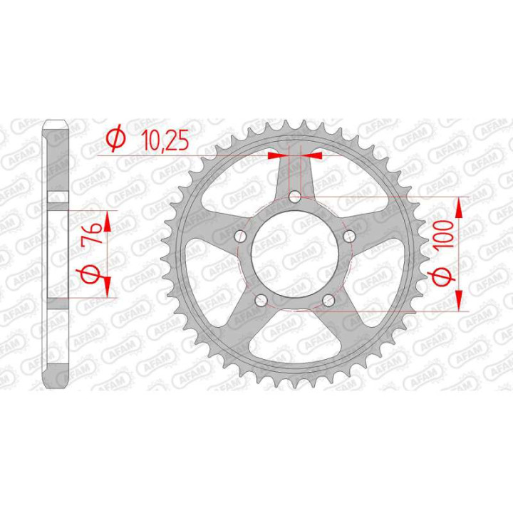 Couronne acier AFAM 45 dents pas 530 type 92631 Yamaha YZF 1000 R1 SP