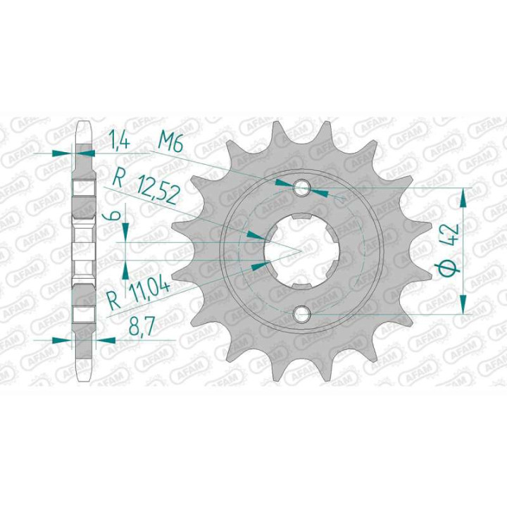 Pignon AFAM 16 dents pas 520 type 20401 Honda CB400 N