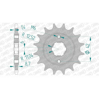 Pignon AFAM 16 dents pas 520 type 20401 Honda CB400 N