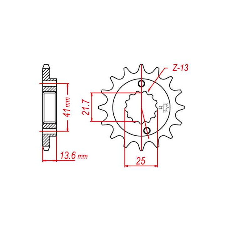 Pignon JT 15 dents pas 520 type 1307 Pignon JT 15 dents pas 520 type 1307