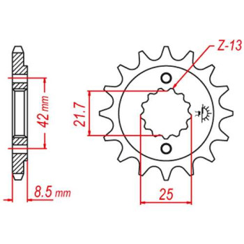 Pignon JT 14 dents pas 520 type 512