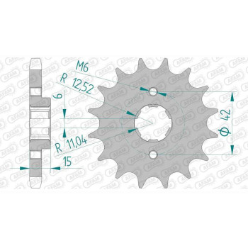 Pignon AFAM 16 dents pas 530 type 20402 Honda NS 400 R