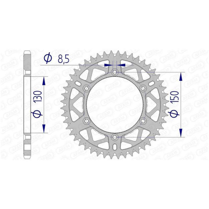 Couronne alu AFAM 52 dents pas 520 type 13323 Yamaha WR 125 Couronne alu AFAM 52 dents pas 520 type 13323 Yamaha WR 125