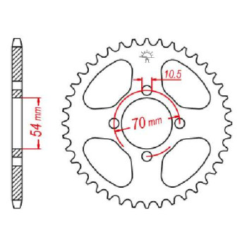 Couronne acier JT 42 dents pas 428 type 1206
