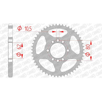 AFAM steel crown 53 teeth not 428 type 12204 Yamaha DT 80 LC