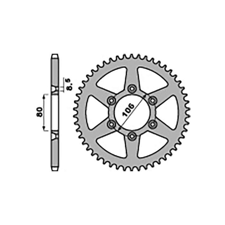 Couronne acier PBR 45 dents pas 520 type 3560