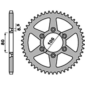 Couronne acier PBR 45 dents pas 520 type 3560 Couronne acier PBR 45 dents pas 520 type 3560