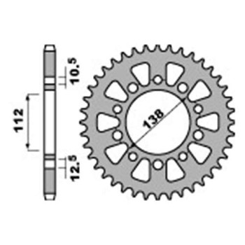 Steel crown PBR 41 teeth not 520 type 4384