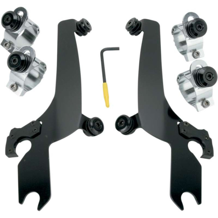 Fixation pare-brise Memphis Shades NOIR Sportshield DYNA WIDE GLIDE -05