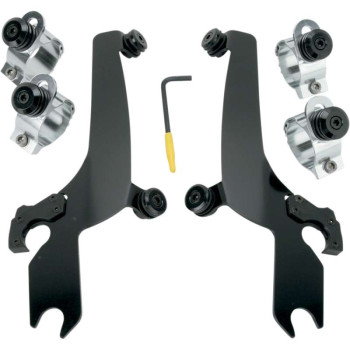 Fixation pare-brise Memphis Shades NOIR Sportshield DYNA WIDE GLIDE -05