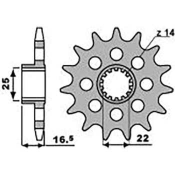 Pignon PBR 14 dents pas 520 type 2171 Ducati 1098
