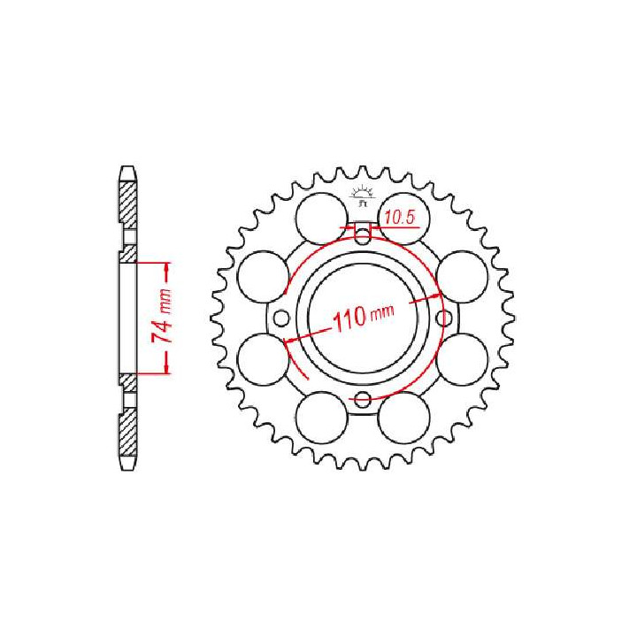Couronne acier JT 41 dents pas 530 type 852