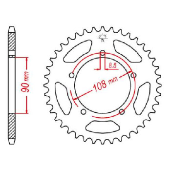 Couronne acier JT 43 dents pas 520 type 18