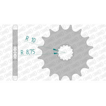 Pignon anti-boue AFAM 16 dents pas 428 type 21202 Derbi GPR 125 Nude