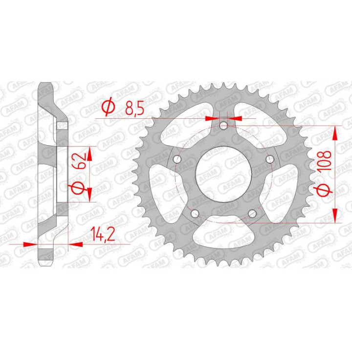 AFAM steel crown 49 teeth not 428 type 83200 MZ/MUZ RT 125