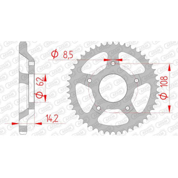 Couronne acier AFAM 49 dents pas 428 type 83200 MZ/MUZ RT 125 Couronne acier AFAM 49 dents pas 428 type 83200 MZ/MUZ RT 125