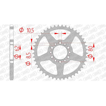 Couronne acier AFAM 45 dents pas 520 type 12300 Yamaha XT 240