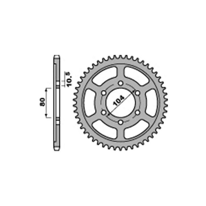 Couronne acier PBR 41 dents pas 525 type 4359 Kawasaki ZX-9R (F1H F2H)