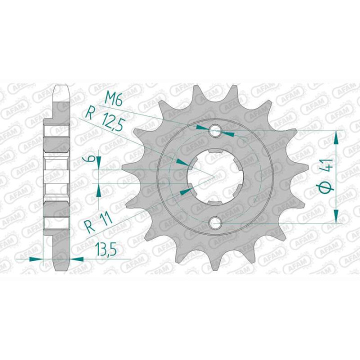 Pignon AFAM 15 dents pas 530 type 20403 Honda VF 400 F