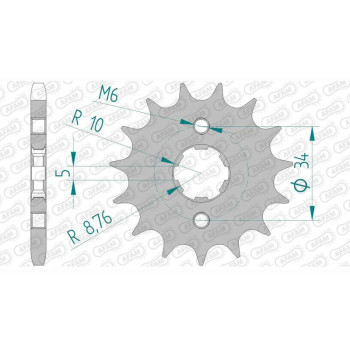 Pignon AFAM 16 dents pas 428 type 26200 Gilera 125 Coguae