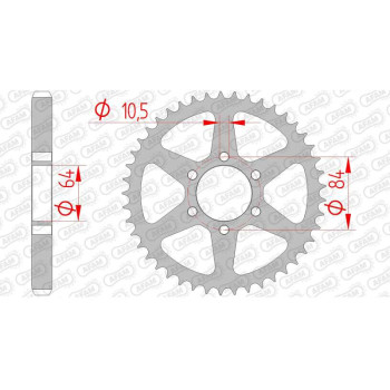 Couronne acier AFAM 45 dents pas 530 type 14400 Suzuki GT 380