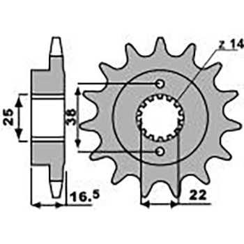 Pignon PBR 15 dents pas 525 type 2205