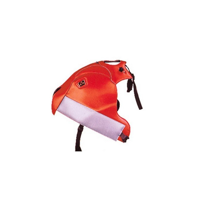 Bagster red tank mat/white and steel stripes (1227A) Suzuki DR800 S