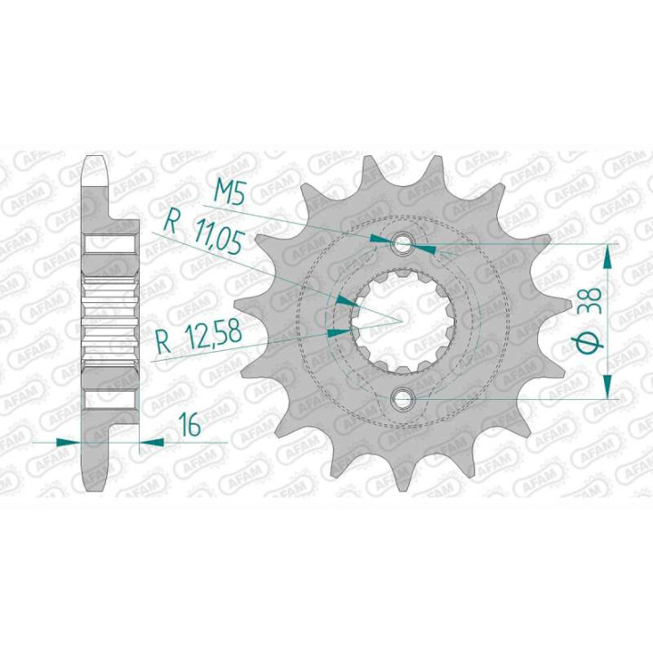 Pignon AFAM 15 dents pas 525 type 52608 Ducati 916 Biposto