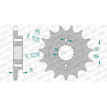 Pignon AFAM 15 dents pas 525 type 52608 Ducati 916 Biposto