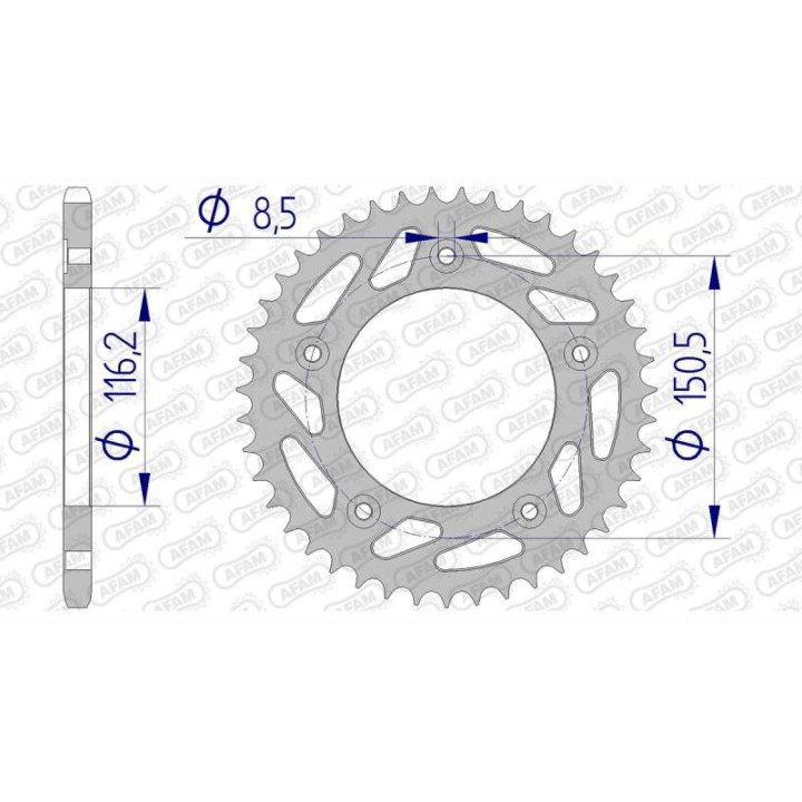 Crown Alu AFAM 43 teeth not 520 type 36306 Aprilia RS 250