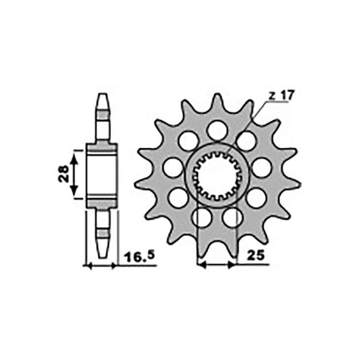 Pignon PBR 17 dents pas 520 type 2187RC8 1190 R