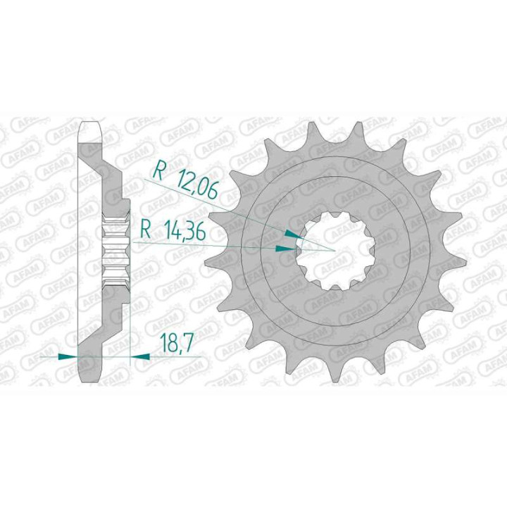 Pignon AFAM 17 dents pas 530 type 24805 Kawasaki ZX 10 ZX 1000