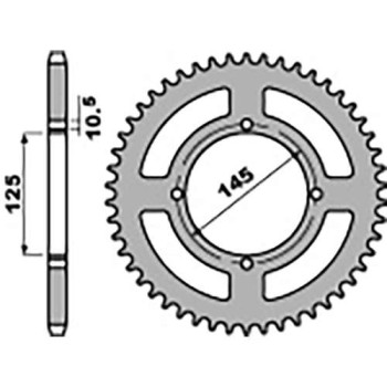 Couronne acier PBR 45 dents pas 520 type 857 Yamaha XV250