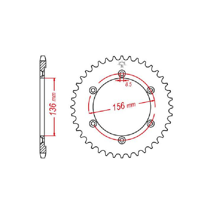 Steel crown JT 43 teeth not 525 type 1791