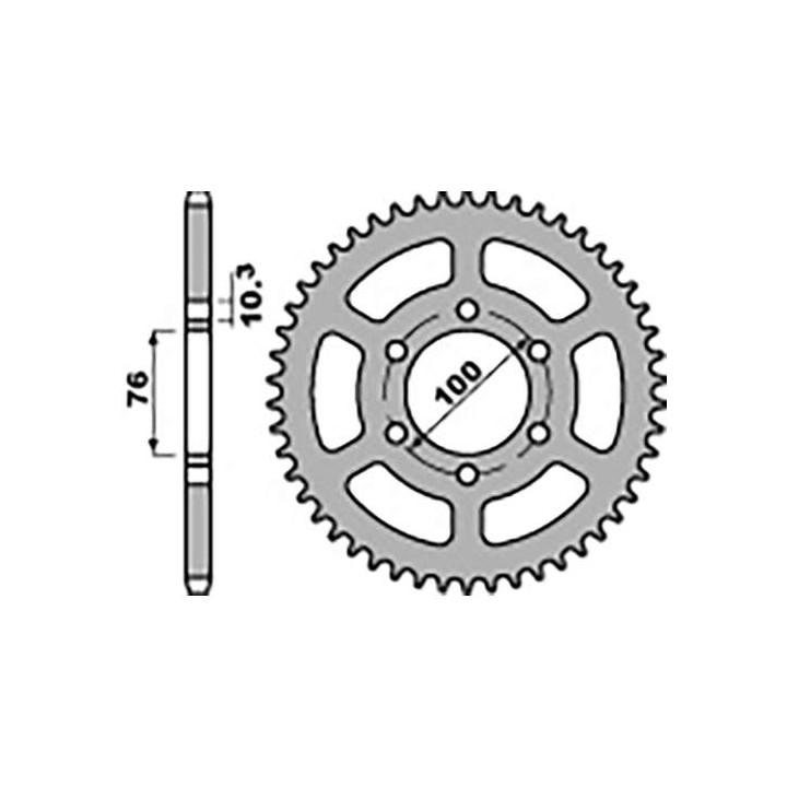 Couronne acier PBR 45 dents pas 520 type 823 Suzuki DR500S Couronne acier PBR 45 dents pas 520 type 823 Suzuki DR500S