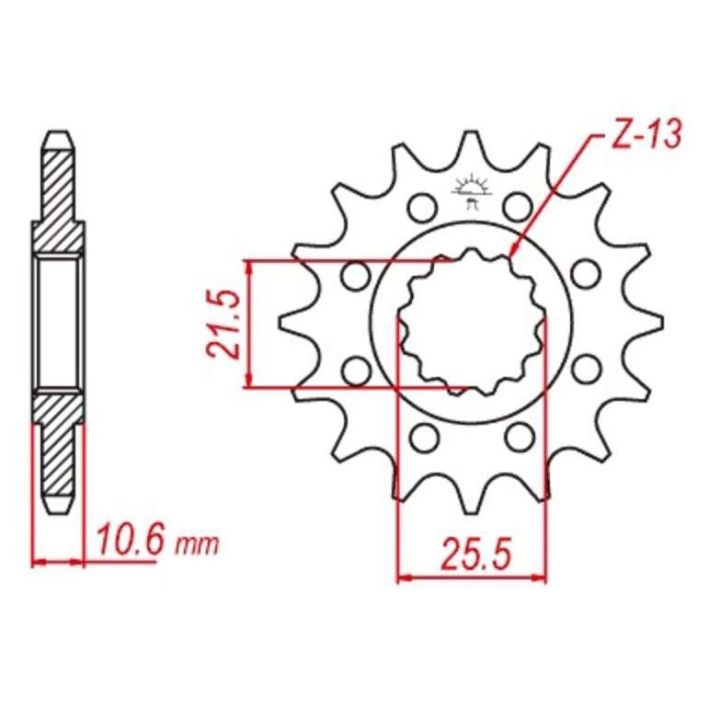 Pignon JT 14 dents pas 525 type 781