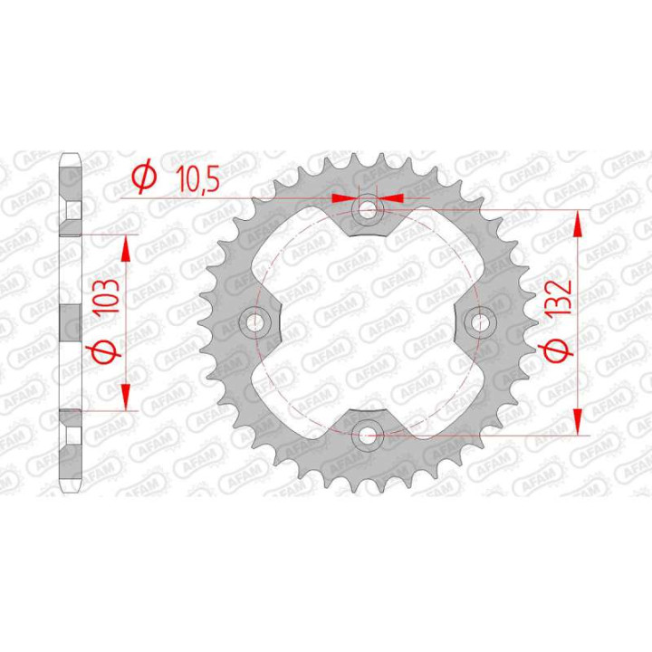 AFAM steel crown 37 teeth not 520 type 71305 KTM SX 450 Quad