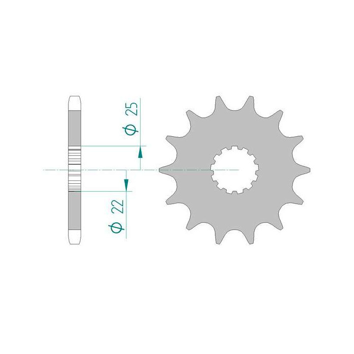Pignon AFAM 15 dents pas 525 type 28401OEM Anti bruit