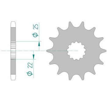 Pignon AFAM 15 dents pas 525 type 28401OEM Anti bruit